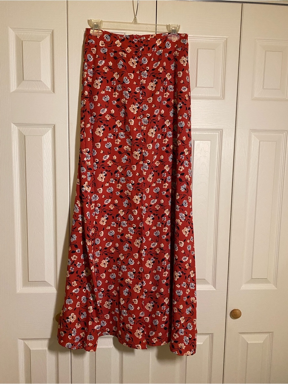 Soprano Red Floral Maxi Skirt
